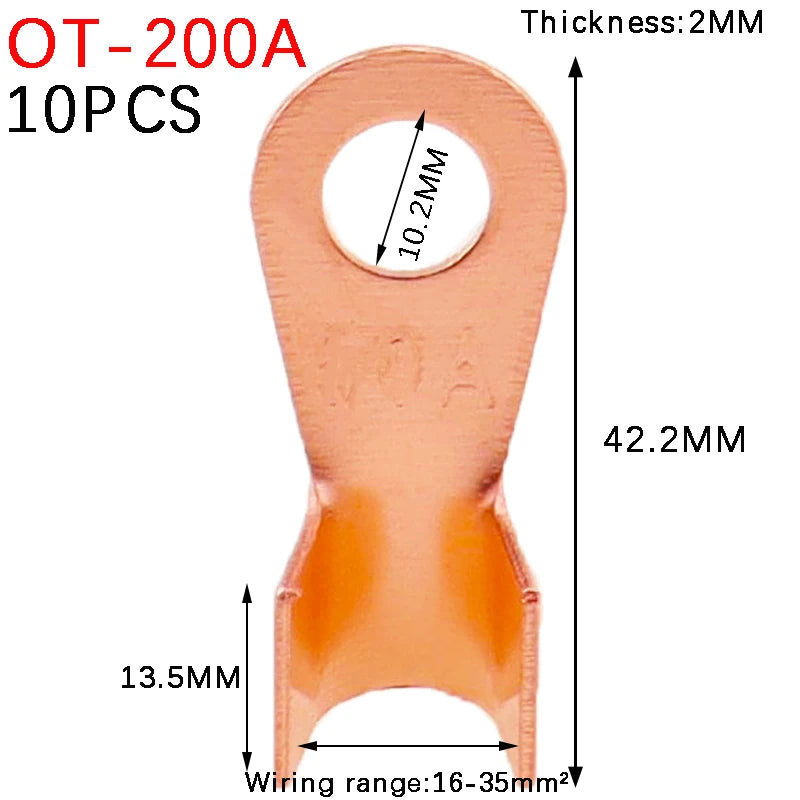 10/20/50/68/100pcs Copper Battery Cable Connector Terminal Open Lugs Wire Terminals Mayitr OT-3A OT-10A OT-20A OT-40A OT-60A